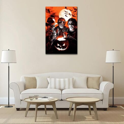 ZEEZFA Halloween Horror Michael Myers Freddy Krueger Canvas Art Poster and Wall Art Picture Print Modern Family Bedroom Decor Posters 16x24inch(40x60cm) in Saudi Arabia