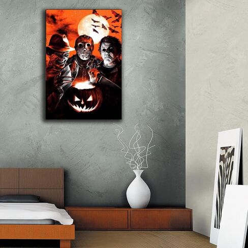 ZEEZFA Halloween Horror Michael Myers Freddy Krueger Canvas Art Poster and Wall Art Picture Print Modern Family Bedroom Decor Posters 16x24inch(40x60cm) in Saudi Arabia