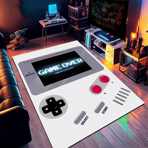 Gaming Rug Anime Carpet Gamer Rug Kids Rugs Boy Rug for Bedroom Game Room Aesthetic Soft Carpet Decorative Rug for Indoor Outdoor 60 * 40in (White) in Saudi Arabia