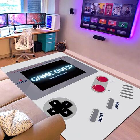 Gaming Rug Anime Carpet Gamer Rug Kids Rugs Boy Rug for Bedroom Game Room Aesthetic Soft Carpet Decorative Rug for Indoor Outdoor 60 * 40in (White) in Saudi Arabia