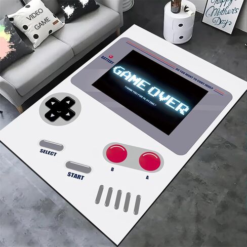 Gaming Rug Anime Carpet Gamer Rug Kids Rugs Boy Rug for Bedroom Game Room Aesthetic Soft Carpet Decorative Rug for Indoor Outdoor 60 * 40in (White) in Saudi Arabia