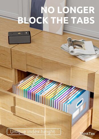 ThinkTex 12 Pockets Accordion File Organizer, Upright & Open Top, Monthly Colorful Tabs, Larger Capacity Expanding File Folder, Letter/A4 Size for School, Home and Office - BLACK in Saudi Arabia
