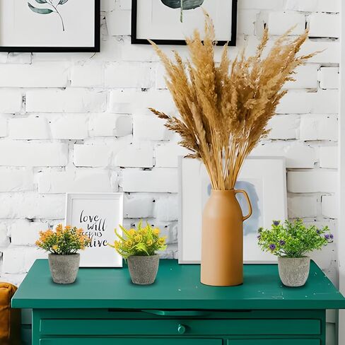 3 عبوات من النباتات المزيفة المصغرة، نباتات صغيرة بوعاء من صنع الإنسان، خضرة مزيفة صغيرة لديكور المنزل والمكتب الأنيق على الرفوف والمكاتب والحمامات وغرف النوم وغرف المزرعة in Kuwait