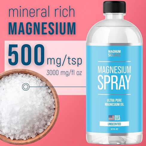 Magnesium Spray - USP Grade Pure Magnesium Oil Spray - Made in USA Since 2008, 4 oz in Saudi Arabia