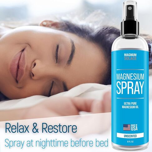 Magnesium Spray - USP Grade Pure Magnesium Oil Spray - Made in USA Since 2008, 4 oz in Saudi Arabia