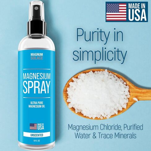 Magnesium Spray - USP Grade Pure Magnesium Oil Spray - Made in USA Since 2008, 4 oz in Saudi Arabia