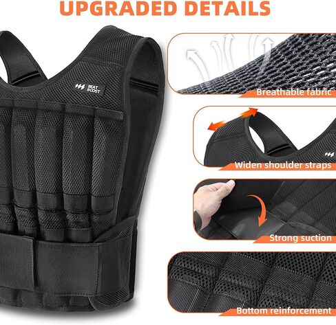 Adjustable Weighted Vest Set 44 lb with Wrist and Ankle Weights for Men Women BeatBoost Weight Vest with 64 Steel Plates Weights for Walking Strength Training Running Workout in Saudi Arabia