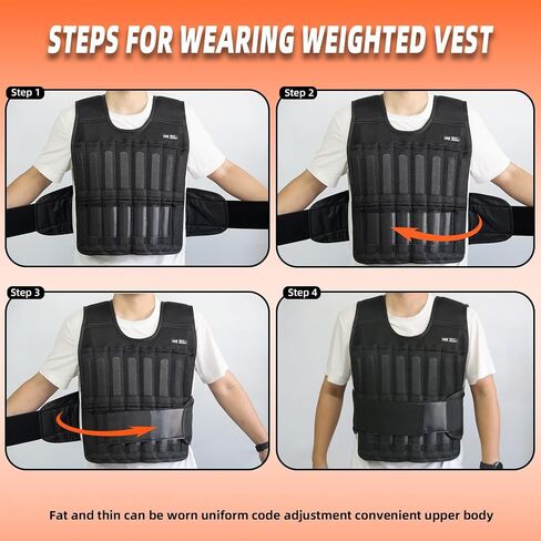 Adjustable Weighted Vest Set 44 lb with Wrist and Ankle Weights for Men Women BeatBoost Weight Vest with 64 Steel Plates Weights for Walking Strength Training Running Workout in Saudi Arabia