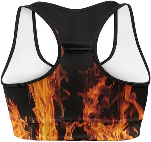 Black Sport Bra Top Back Pocket Racerback Running Bra for Workout Gym Activewear Yoga Sport Bras for Women,Black in Saudi Arabia