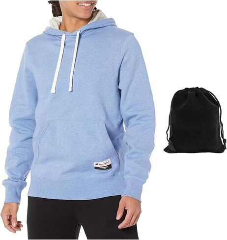 Champion Men's Authentic Originals Sueded Pullover Hoodie with Carry Pouch Included Blue, Large in Saudi Arabia