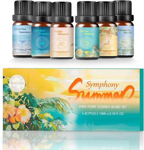 Fall Essential Oils Set - Pure Plant Extracts, Oil Diffuser Essential Oils, Essential Oils for Diffusers for Home, includes Citrus Burst, Freshness, Cozy Reunion, Fiesta, Leaf Aroma, Aromatic in Saudi Arabia