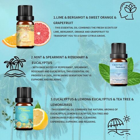 Fall Essential Oils Set - Pure Plant Extracts, Oil Diffuser Essential Oils, Essential Oils for Diffusers for Home, includes Citrus Burst, Freshness, Cozy Reunion, Fiesta, Leaf Aroma, Aromatic in Saudi Arabia