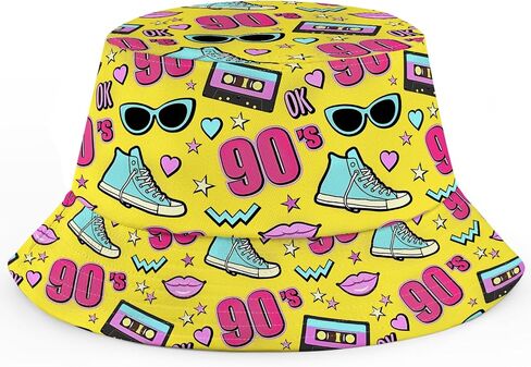 Bucket Hat Unisex Print Cute Fashion Fisherman Hats Outdoor Summer Beach Sun Hats for Men Women in Saudi Arabia