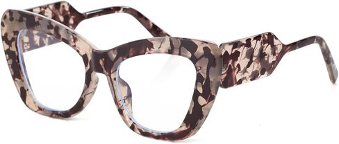 Oversized Blue Light Blocking Glasses for Women Men Trendy Cat Eye Fake Computer Gaming Eyeglasses in Saudi Arabia