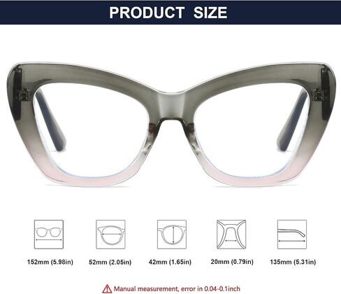 Oversized Blue Light Blocking Glasses for Women Men Trendy Cat Eye Fake Computer Gaming Eyeglasses in Saudi Arabia