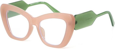 Oversized Blue Light Blocking Glasses for Women Men Trendy Cat Eye Fake Computer Gaming Eyeglasses in Saudi Arabia