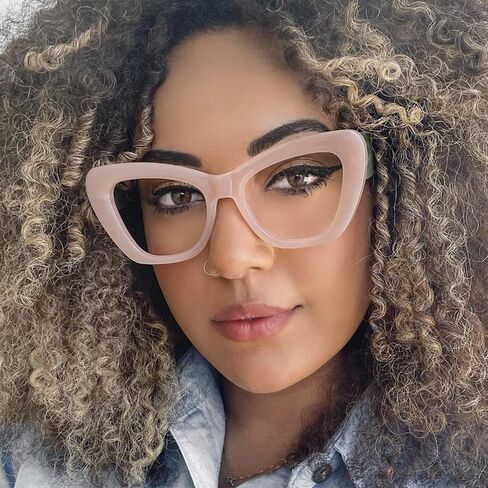 Oversized Blue Light Blocking Glasses for Women Men Trendy Cat Eye Fake Computer Gaming Eyeglasses in Saudi Arabia