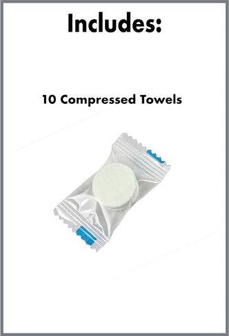 Compressed Towels - 10 Pack - Includes Expandable Wipes, Compressed Towels - 5 Units in Saudi Arabia