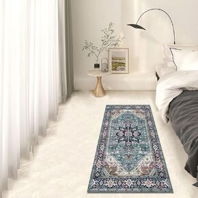 MULBESS Boho Rug Runner 2x6 Washable Medallion Hallway Runner Rug Vintage Distressed Entry Throw Area Rug Non-Slip Floor Carpet Mat for Living Room Kitchen Bathroom Laundry Bedroom