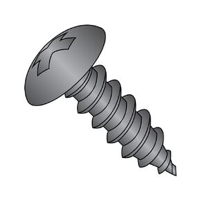 Small Parts 0410ABPTB Steel Sheet Metal Screw, Black Oxide Finish, Truss Head, Phillips Drive, Type AB, #4-24 Thread Size, 5/8" Length (Pack of 100)