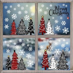 CROWNED BEAUTY Halloween Static Window Clings, 9 Sheets 96 Pcs Reusable Non-adhesive Removable Glass Decals Stickers for Indoor Outdoor Halloween Party Decorations