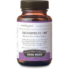Decompress MX Herb Capsules - Maximum Stress & Tension Relief - Reduces Anger & Moodiness, Positive Mood Support - Based on The Traditional Chinese Formula Xiao Yao San - 30 Cap Count