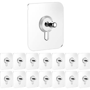 KOOCE Self Adhesive 6mm Nail Wall Hook for Hanging Photo Frame, Wall Clock, Heavy Duty Transparent Hook, Wall Hanging Self Adhesive Wall Nail (Pack of 25)