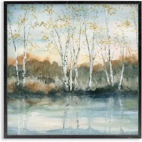 Stupell Industries Birch Tree Reflections Quaint Lake Clearing Landscape Framed Wall Art, Design by Carol Robinson