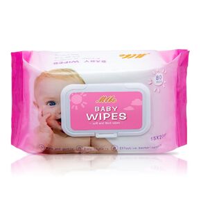 MLBE Baby wipes，Disposable wet Wipes for face and hand cleaning， 99.9% Water Based Wipes, Unscented & Hypoallergenic for Sensitive Skin,Flip-Top Packs(1 pack of 80 counts)