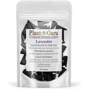 Lavender Charcoal Incense Cones 1" TOPFLOW - 50 Pack - Natural Scented Cones Handmade Hand Dipped