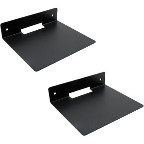 T Tulead المعادن العائمة الجرف جدار الجرف المتكلم حامل أسود عرض الرف رفوف الزاوية العائمة 2PCS لمكبرات الصوت والنباتات والهدايا التذكارية in Kuwait