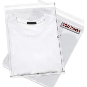 9x12" 500pc Poly Self Sealing Bags, Clear Reclosable Storage Plastice Zipper Bag, 2Mil