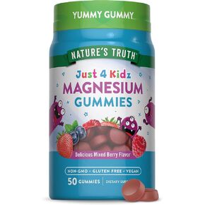 Nature's Truth Magnesium Gummies | 50 Count | for Kids | Mixed Berry Flavor | Vegan, Non-GMO, Gluten Free Supplement