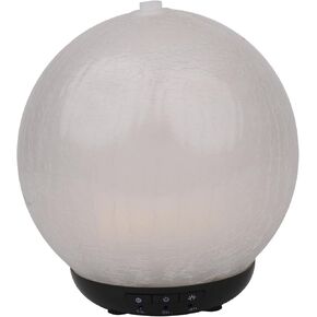 RELAXUS Serenity Crackle Glass Globe Ultrasonic Diffuser with Color-Changing LED Lights and Timed Mist - 150mL