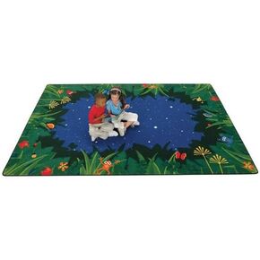 Carpets for Kids 6515 Peaceful Tropical Night Decorative Playroom Kids Room Rug 6ft x 9ft Rectangle Multi Color