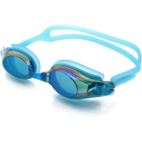 Swimming Goggles Clear Vision Full UV Protection,Swim Goggles No Leaking Anti-Fog Water Pool Goggles for Adult Men Women Youth-Lake Blue