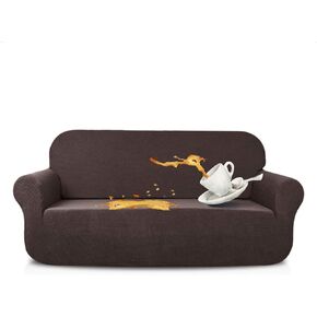 Stretch Large Sofa Cover Water-Repellent Couch Covers Dog Cat Pet Proof Couch Slipcovers Protectors (XL Sofa, Coffee)