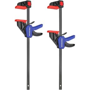 WORKPRO 12" Bar Clamps for Woodworking 2-Pack, Quick-Release Wood Clamps/Spreader Light Duty, One Hand F Clmaps 150 LBS Load Limit, Ideal for Woodworking and DIY Projects