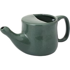 HealthGoodsIn Ceramic Neti Pot, Spill Proof with 5 Sachet Neti Salt - Dark Gray Color, Holds 250 ML (8.4 FL Oz)