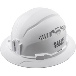 قبعة صلبة 60407RL من Klein Tools، مصباح أمامي قابل لإعادة الشحن، فتحة تهوية، نمط حافة كاملة، عصابة رأس مبطنة ذاتية الامتصاص ومقاومة للرائحة، أبيض