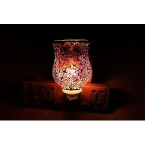 RELAXUS Aroma Sparkle Mosaic Glass Night Light Diffuser for Essential Oils and Wax Melts - Available in Pink and Blue