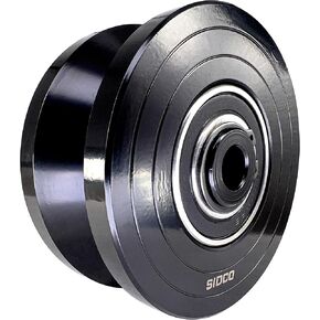 4 Inch V-Groove Wheel - Solid Steel - Sliding Gate Wheel – Heavy Duty –Track Wheel - Metal Gate Wheel - Inverted V Shape Wheel for Slide Gates with Bolt V Groove