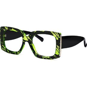 VOOGLAM Square Frame Blue Light Blocking Glasses, Fashion Fake Glasses for Women Anti Eyestrain & UV Borislav