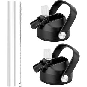 Straw Lid with Silicone Nozzle for Hydro Flask/Thermoflas/Iron Flask/Takeya/Simple Modern and More 12-64 oz 2.28" Wide Mouth Bottles,Water Bottle Accessories