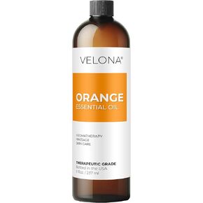 Orange Essential Oil by Velona - 8 Fl Oz | Therapeutic Grade for Aromatherapy Diffuser Undiluted