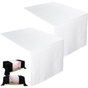 1 Pcs Sublimation Table Runner Heat Transfer 36 x 72 Inch Table Cover Waterproof White Table Runner Machine Washable Twill Blanks Table Banner for Birthday Wedding Party Banquet Restaurant