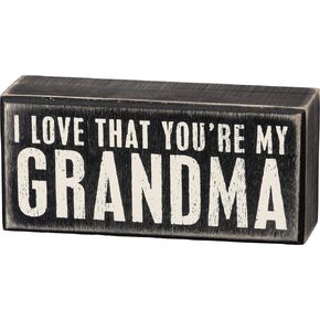 Primitives by Kathy Classic Box Sign, 3" Square, TGIF Grandma