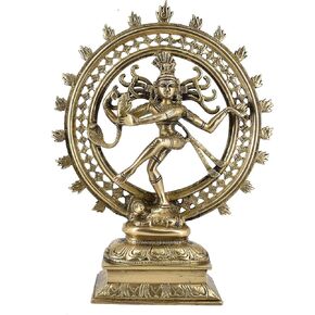 White Whale Natraj Brass Statue,Nataraja - King of Dancers Hindu God Shiva for Home Temple Mandir feng Shui Home Decorative Showpiece