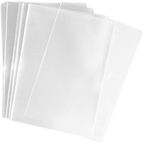 ccHuDE 100 Pcs Flat Open End Bags Cellophane Treat Bags Halloween Christmas Candy Bags Cake Pop Bags Clear Goodie Candy Bags 4 x 6 inch
