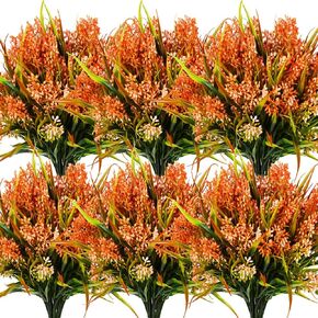 12pcs Artificial Outdoor Flowers Artificial Plants Flower Fake Flowers for Outdoor UV Resistant Plastic Plants Faux Flowers (12, Purple)